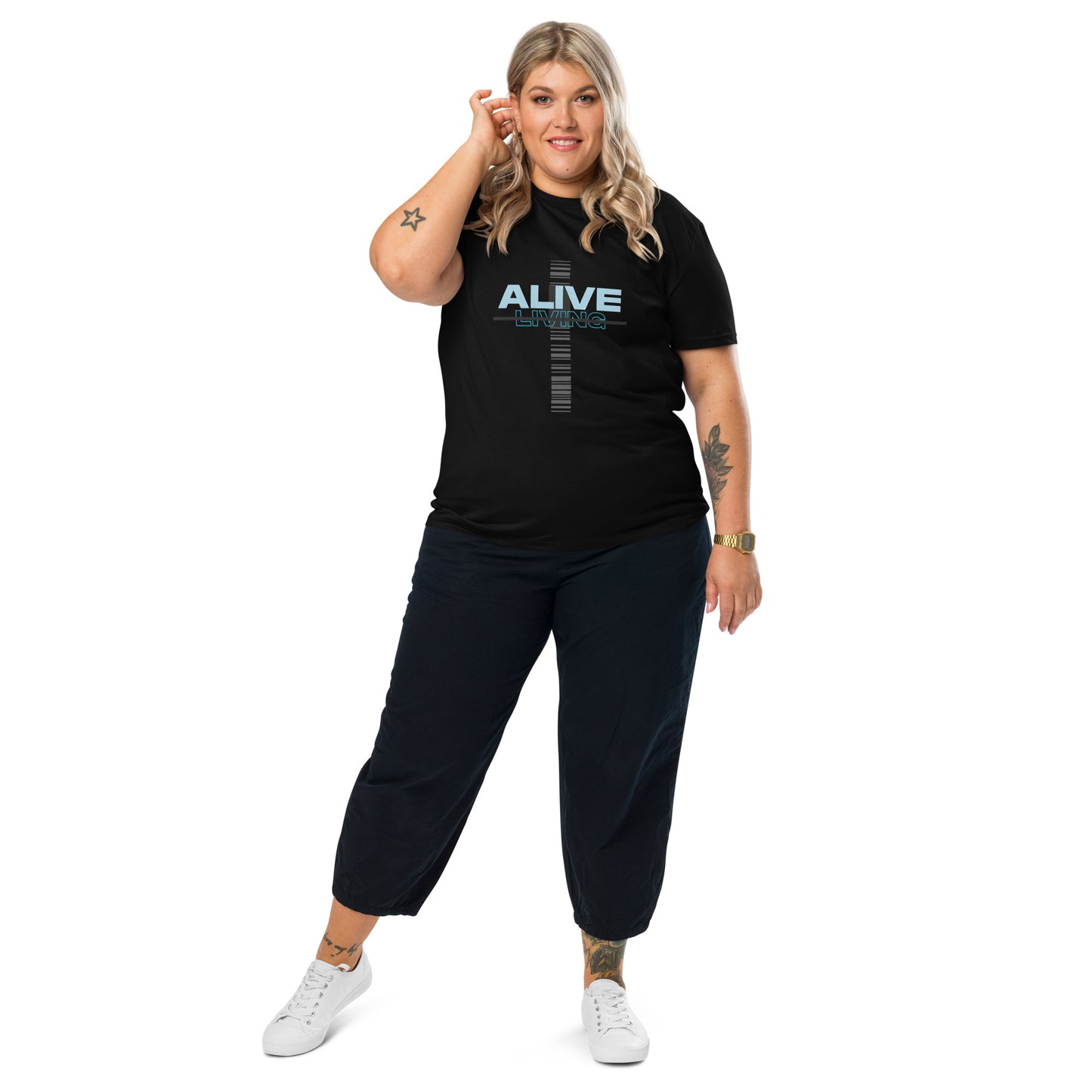 Alive Cross Unisex organic cotton t-shirt - Blue