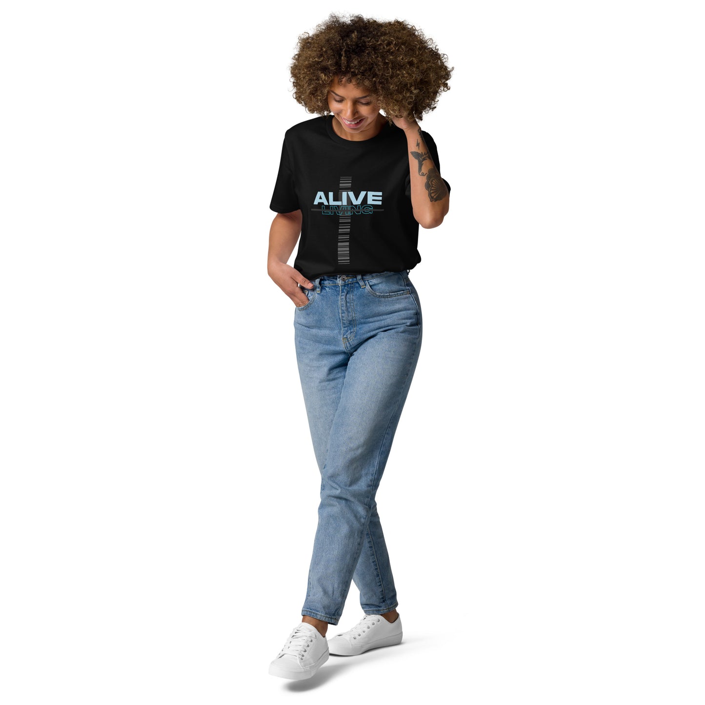 Alive Cross Unisex organic cotton t-shirt - Blue