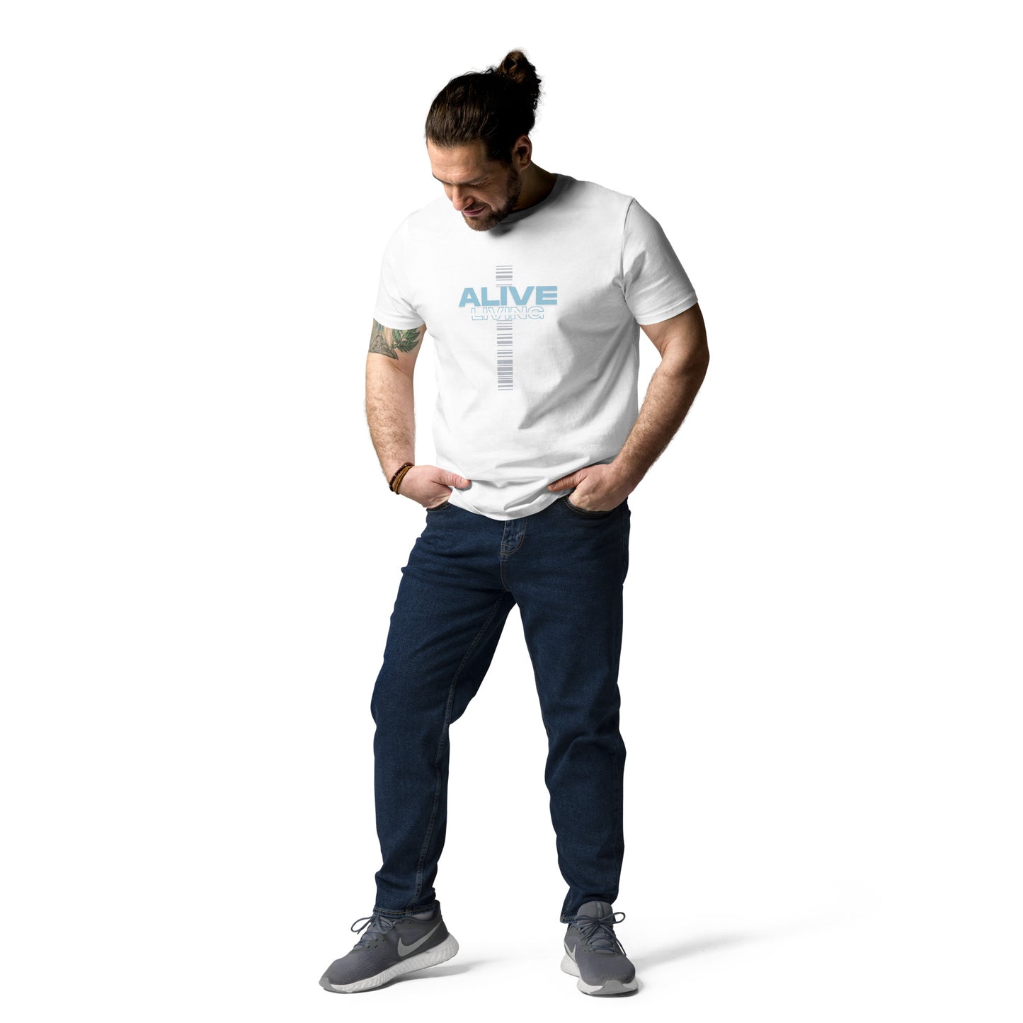 Alive Cross Unisex organic cotton t-shirt - Blue