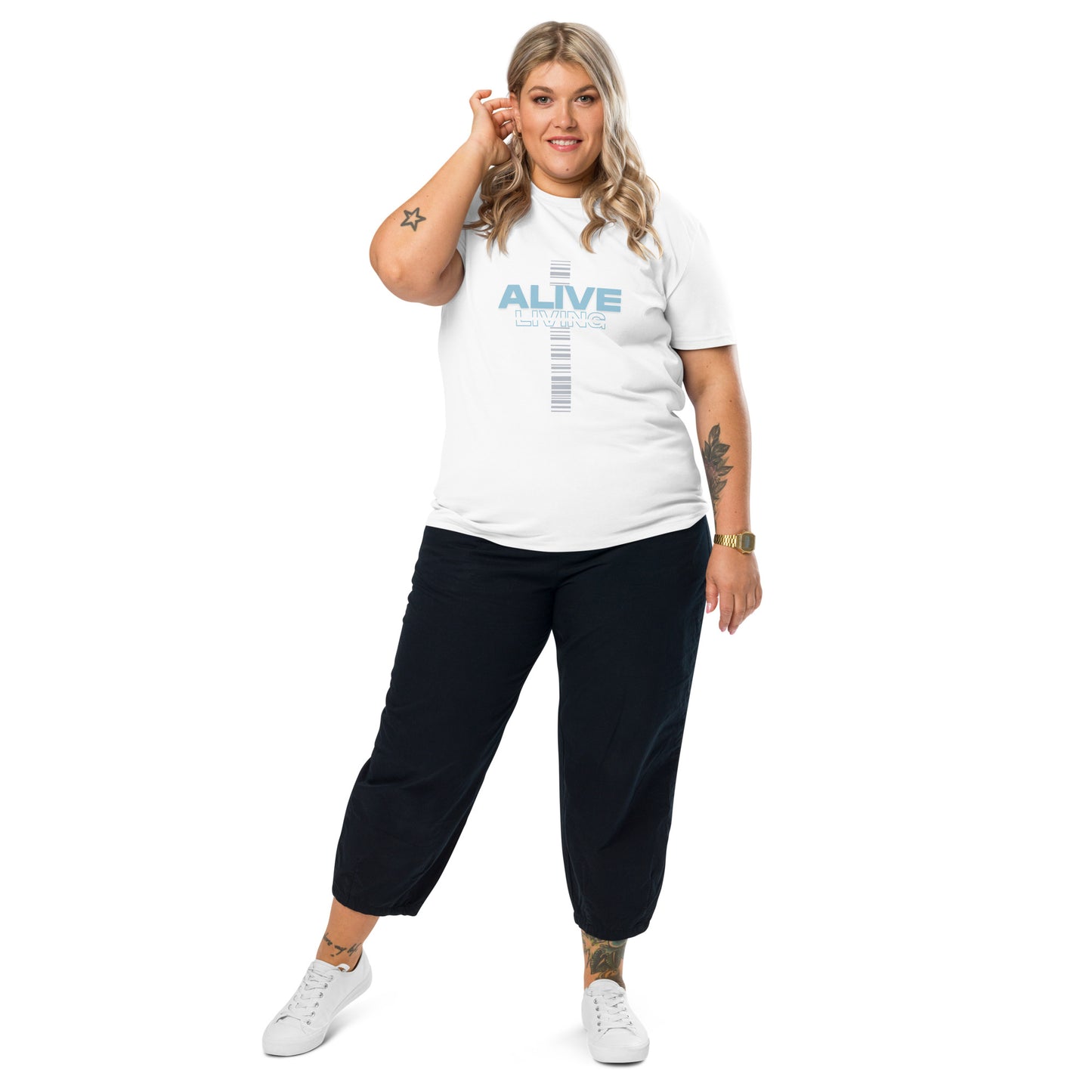 Alive Cross Unisex organic cotton t-shirt - Blue