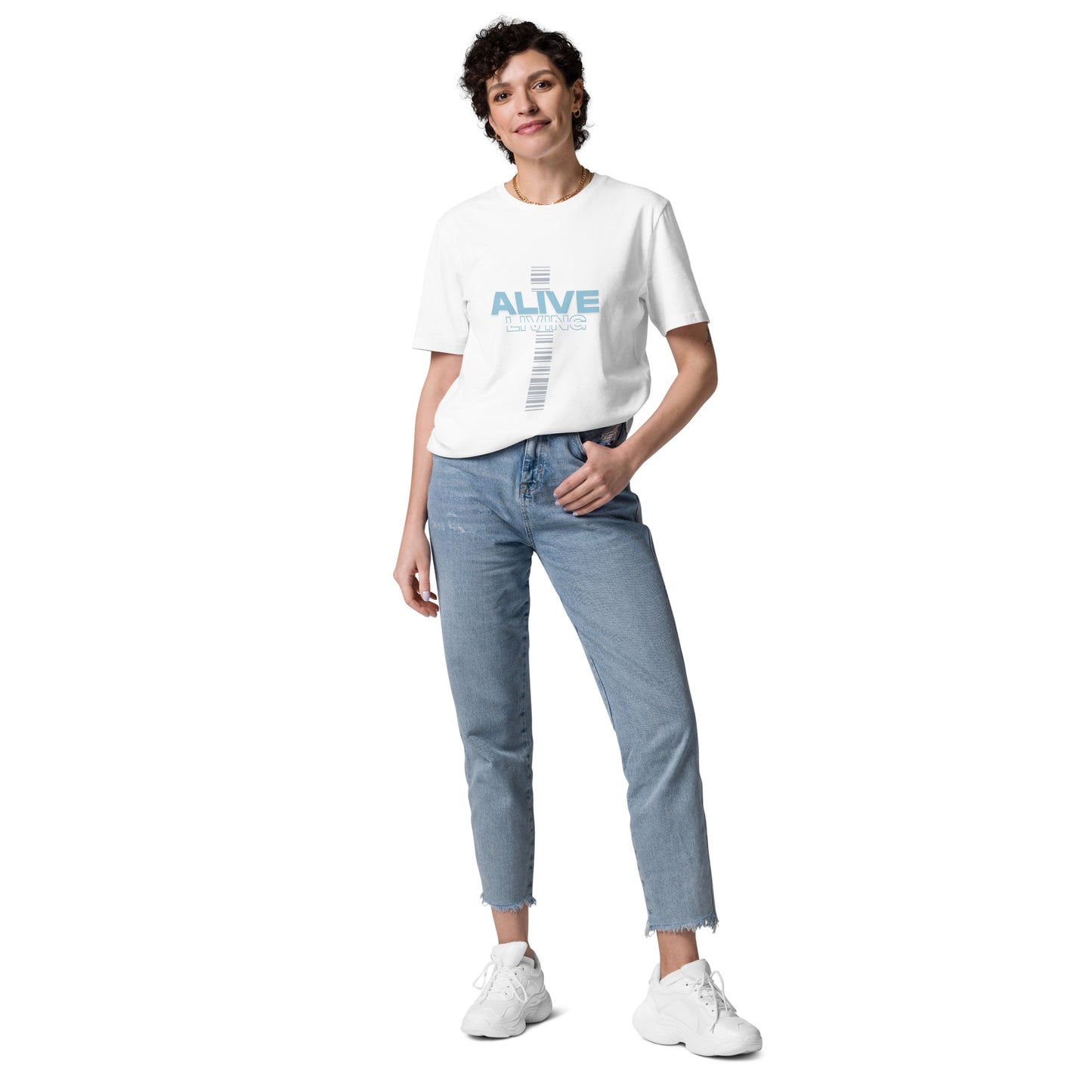 Alive Cross Unisex organic cotton t-shirt - Blue